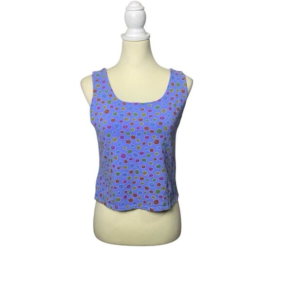 Fresh Produce Polka Dot Activewear Sporty Tank Top W/ Shelf Bra Women's Size L - Picture 1 of 16